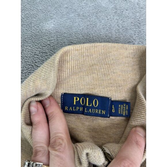 Polo Ralph Lauren 1/4 Zip Pullover Sweater Men's Size Large Beige - Picture 5 of 10